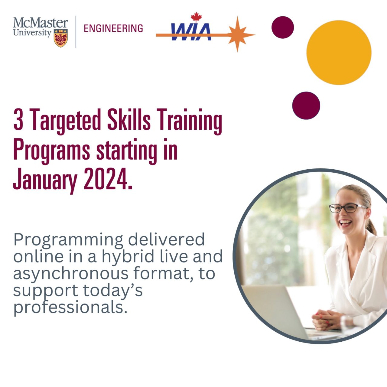 McMaster University Development Courses Starting in February 2024 WIA
