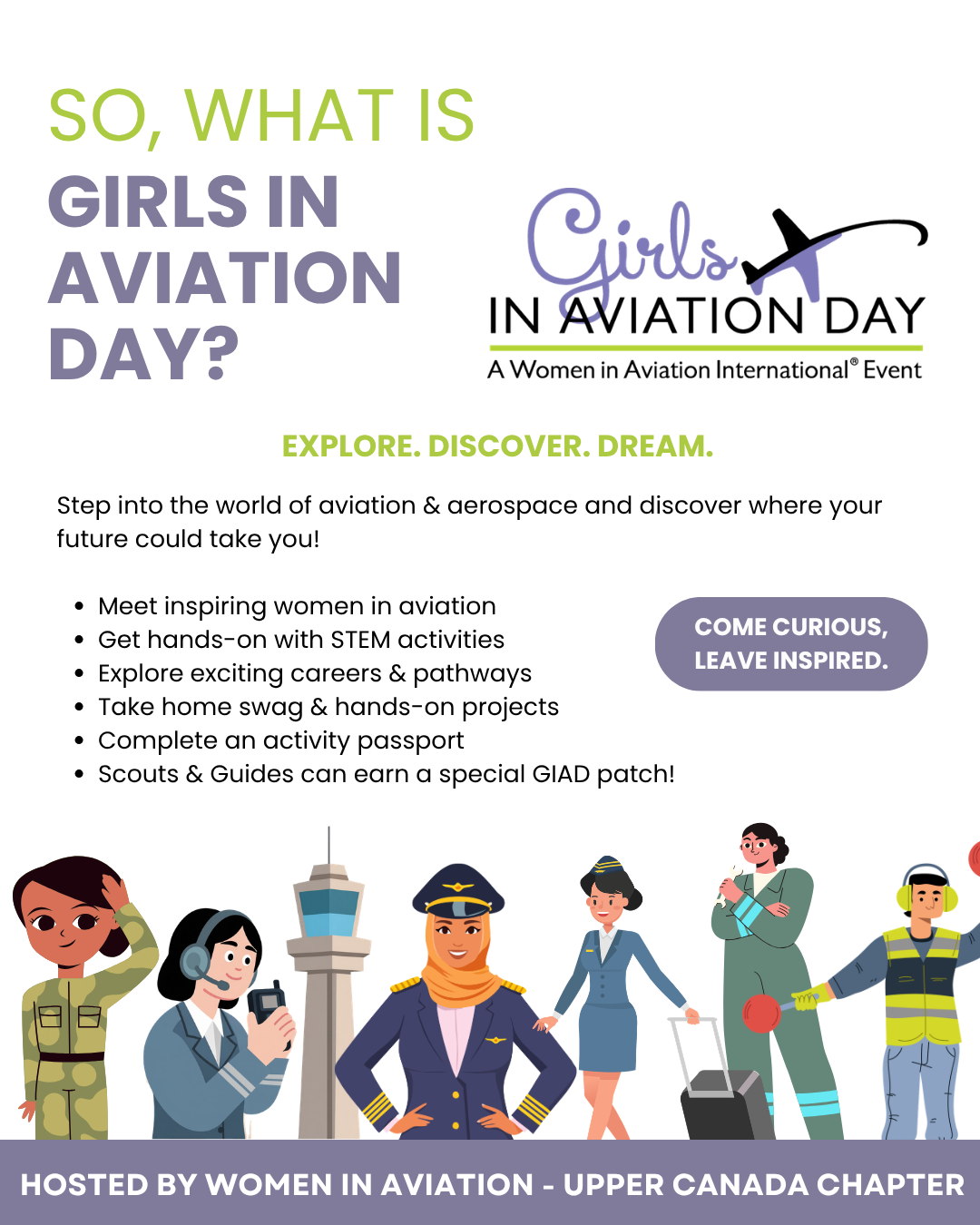 What is Girls in Aviation Day — event information graphic