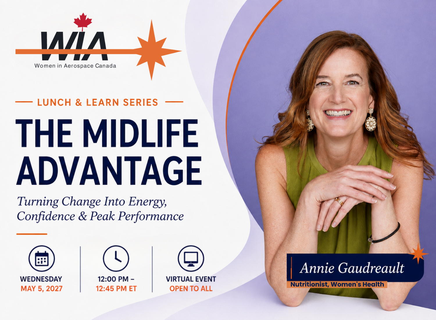 The Midlife Advantage — Annie Gaudreault event poster