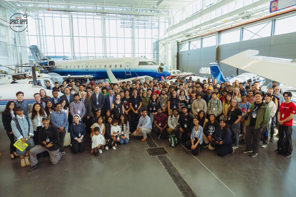 NASA Space Apps Toronto 2025 participants at the Bombardier Centre